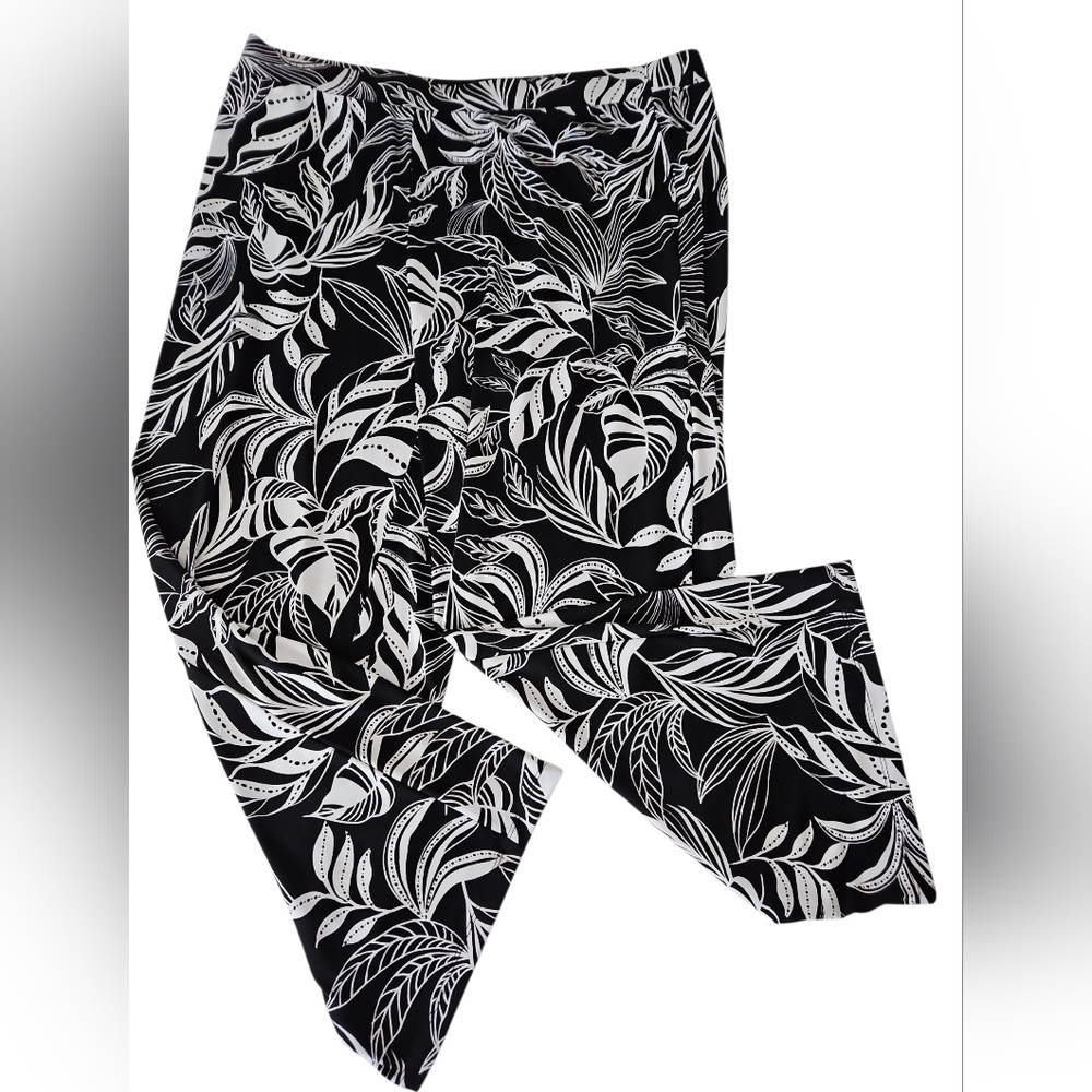 SUSAN GRAVER WIDE LEG PANTS SZ LP BLACK WHITE - Picture 4 of 7